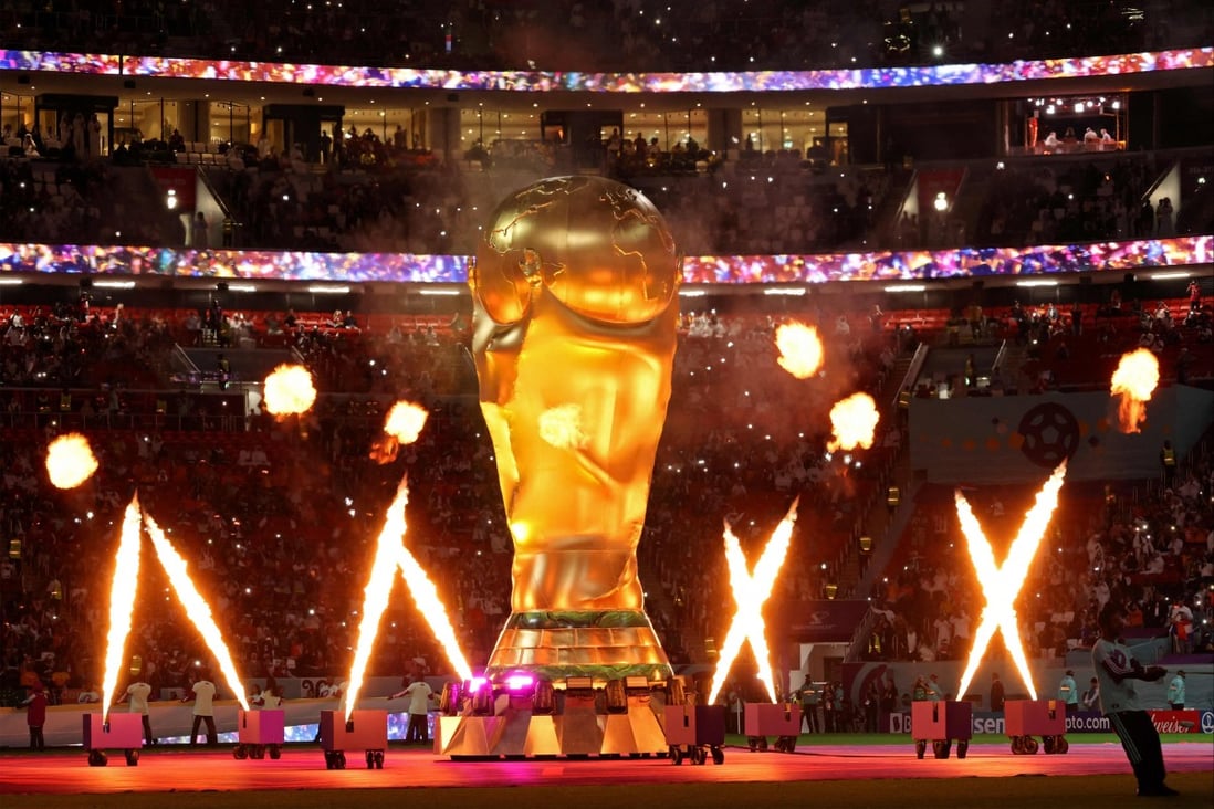 Fireworks light up Al-Bayt Stadium in Al Khor, Qatar, before the start of the first group match in the 2022 World Cup. Photo: AFP