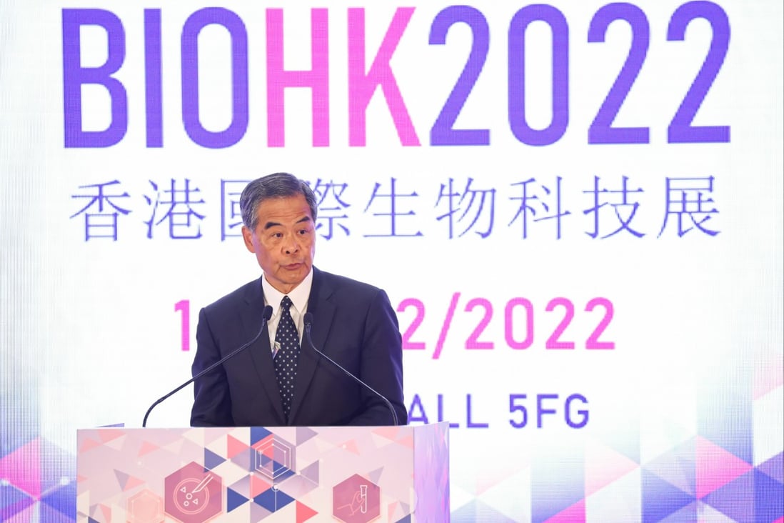 CY Leung, the former Hong Kong leader and vice-chairman of the Chinese People’s Political Consultative Conference, at BIOHK2022 in Hong Kong on Wednesday. Photo: KY Cheng
