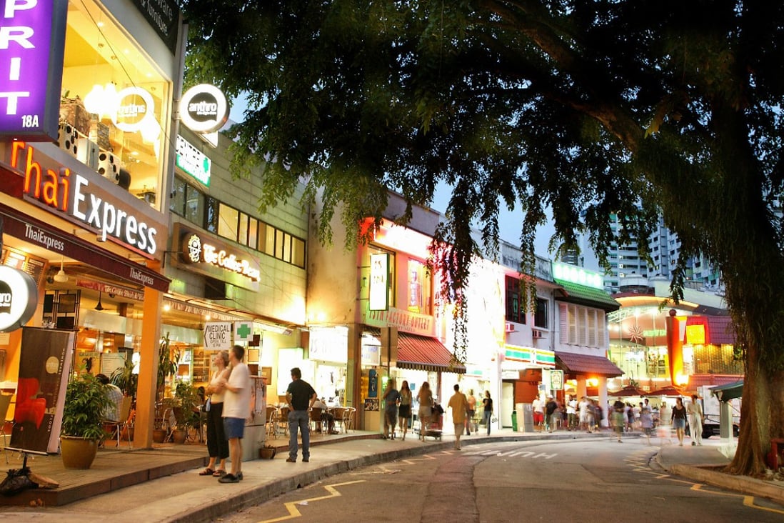 Holland Village in Singapore, where the Belgian national had been drinking before he stole another man’s laptop. Photo: Singapore Tourism Board Handout