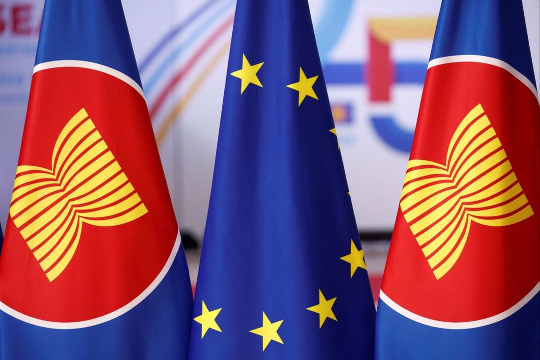 Leaders of the European Union and the Association of Southeast Asian Nations held their first summit on Wednesday in Brussels. Photo: AFP 