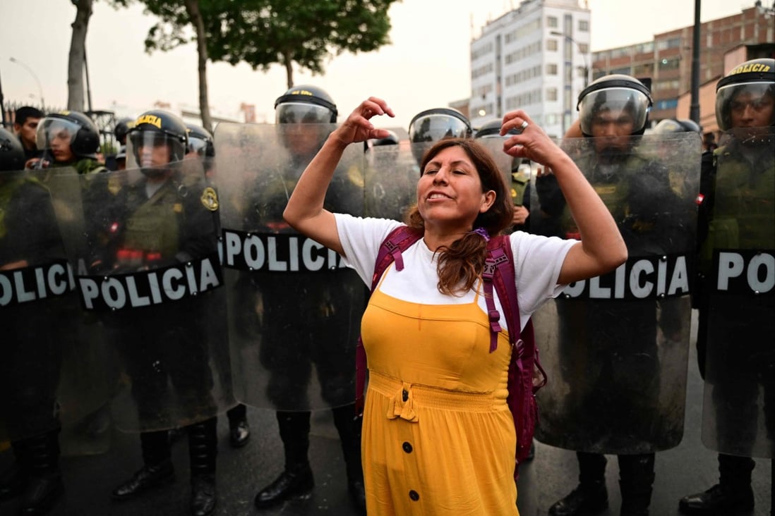 Protesters have blocked streets in Peru’s capital and many rural communities, demanding ousted president Pedro Castillo’s freedom. Photo: AFP