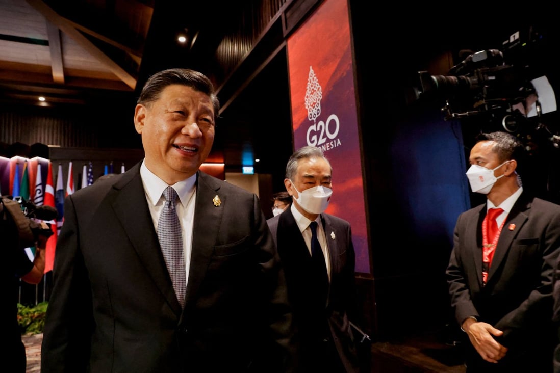 Chinese President Xi Jinping and Foreign Minister Wang Yi attend the G20 Summit in Nusa Dua, Bali on November 16. Photo: POOL via AFP