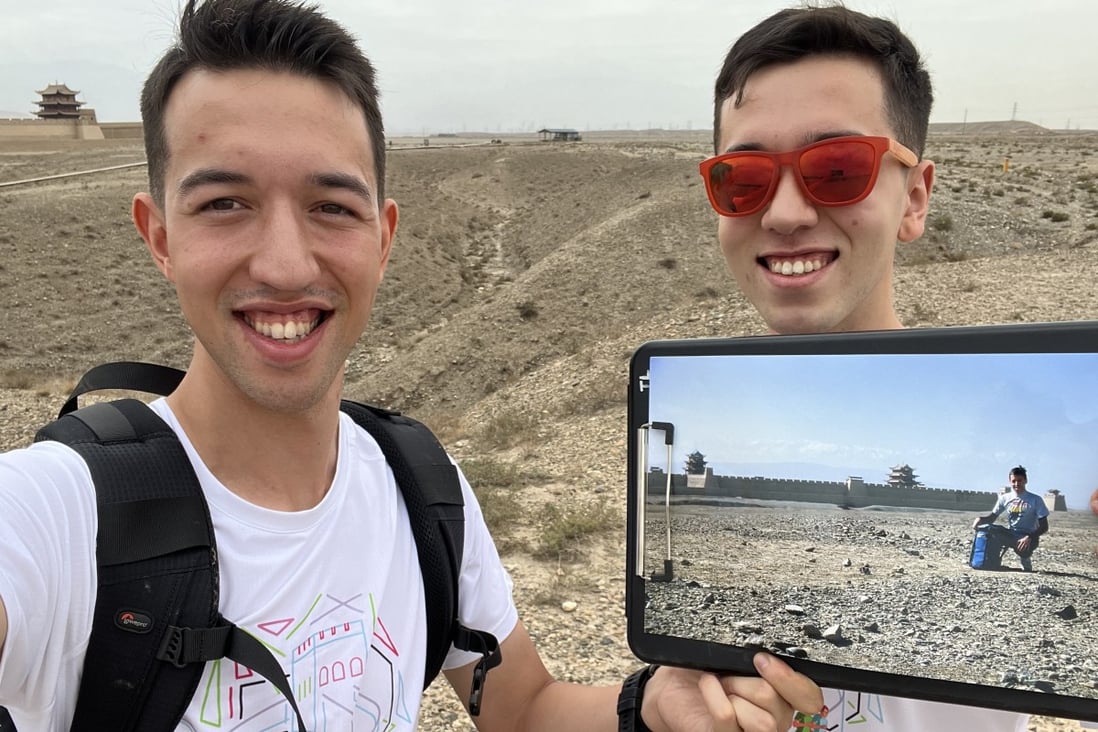 Brothers Jimmy (left) and Tommy Lindesay ran 3,000-plus kilometres along the Great Wall of China, following the route their explorer father took 35 years ago.
