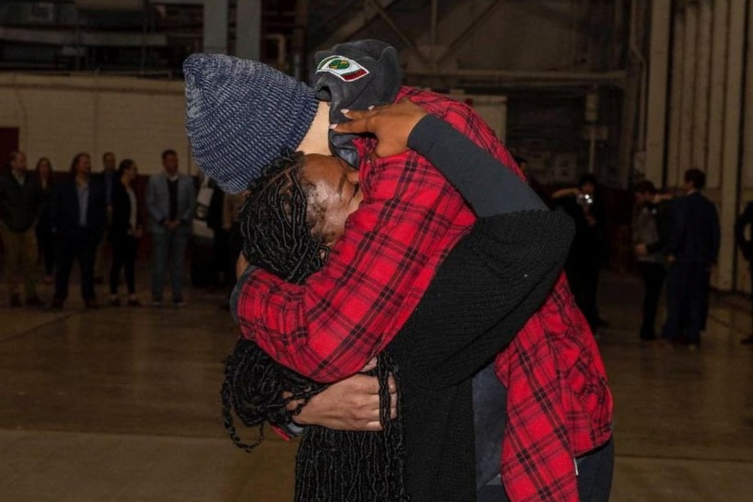 US basketball star Brittney Griner (right) embraces wife Cherelle Griner at an unknown location following her release from prison in Russia. Photo: US Army South vai Reuters