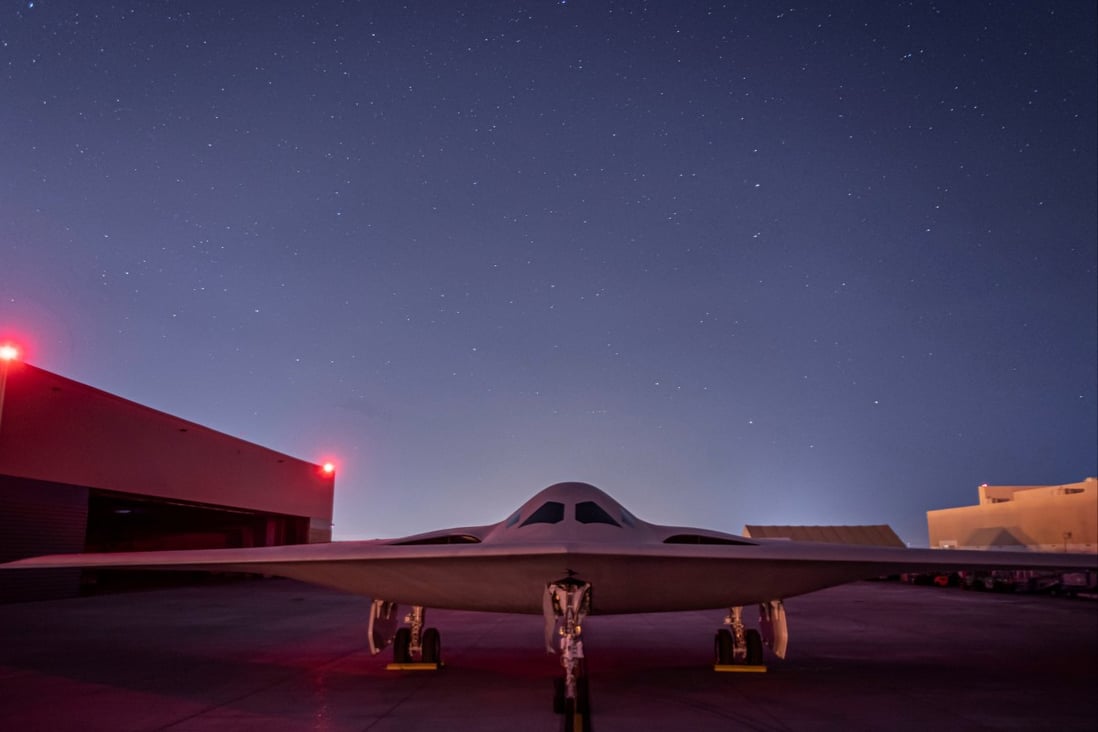The US unveiled the B-21 Raider at an air force base in California earlier this month. Photo: Handout via Reuters. 
