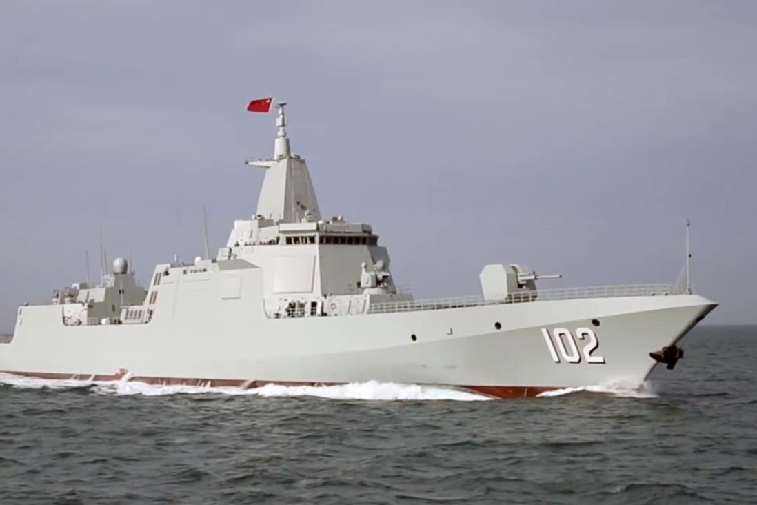 The Lhasa, aType 055 destroyer of the Chinese navy, is expected to take part in the drills. Photo: Weibo