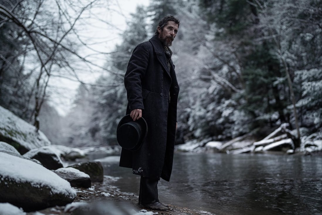 Christian Bale as Augustus Landor in a still from The Pale Blue Eye. Photo: Scott Garfield/Netflix.