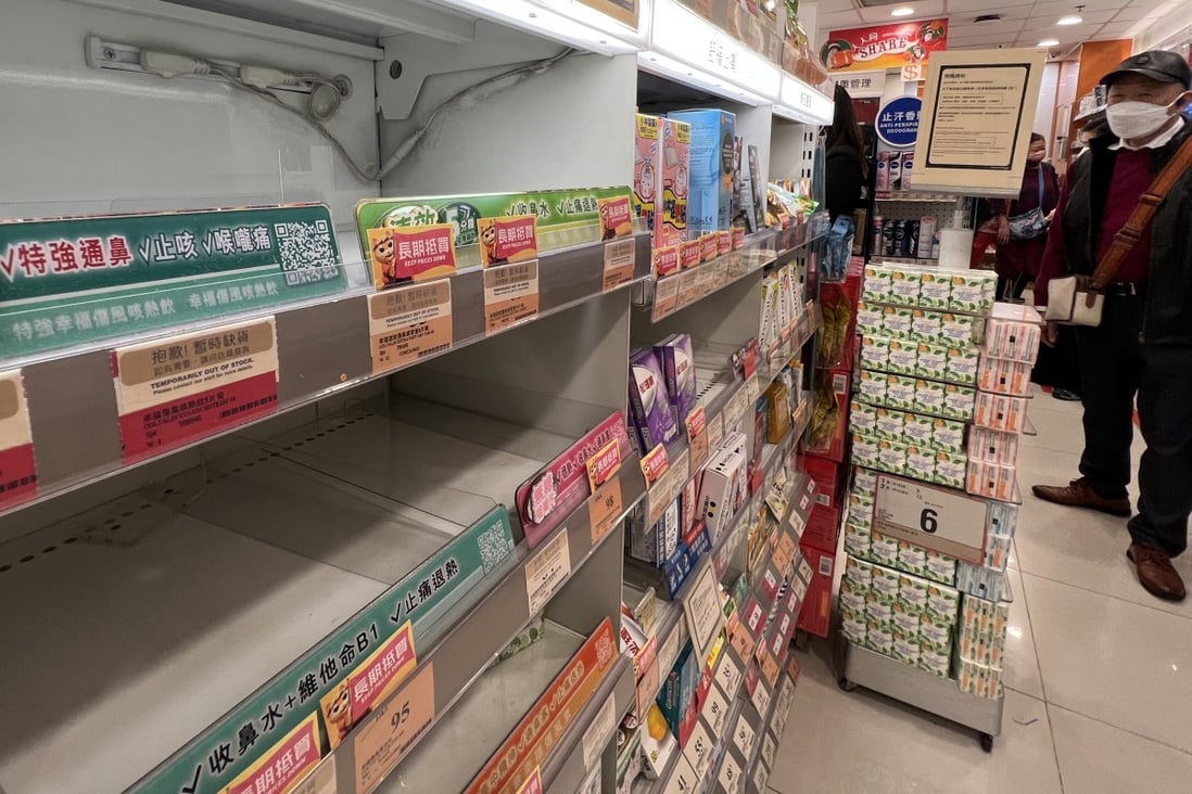 Pharmacies are experiencing a shortage of pain-relief and fever medicine. Photo: Yik Yeung-man
