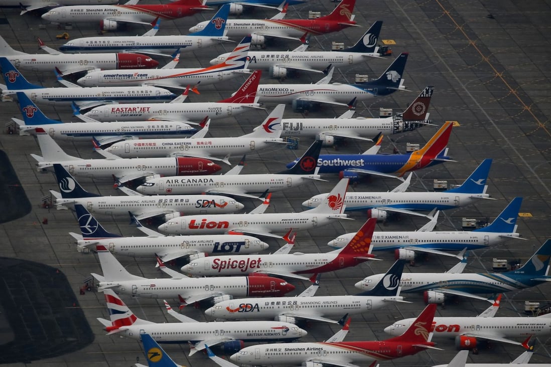 Dozens of grounded Boeing 737 MAX aircraft at the Grant County International Airport in Moses Lake, Washington state of the United States on November 17, 2020. Photo: Reuters.