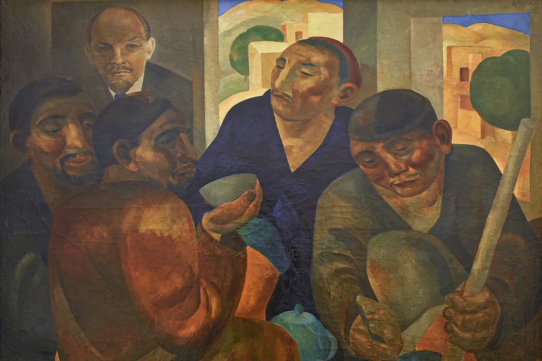 Vladimir Lenin looms over a convivial gathering in a detail from Uzbek-born Alexander Volkov’s “In the Tea-House”, much as the Soviet Communist Party loomed over art in general. It’s one of the Soviet-era avant-garde works in the collection of the Nukus Museum of Art in Uzbekistan. Photo: courtesy Nukus Museum