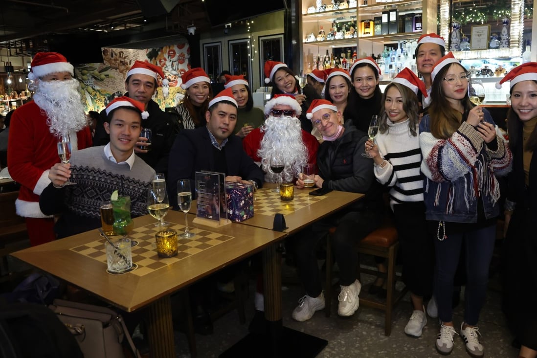 The Santa Con charity event at the BACI Trattoria & Bar of the Lan Kwai Fong Group. Photo: Edmond So
