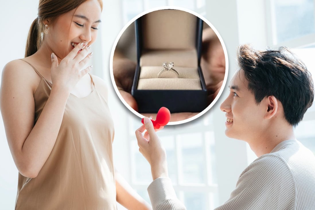 Online posters have urged a woman in Taiwan to dump her long-term boyfriend after he proposed marriage to her then asked her to fork out for the engagement ring. Photo: SCMP composite