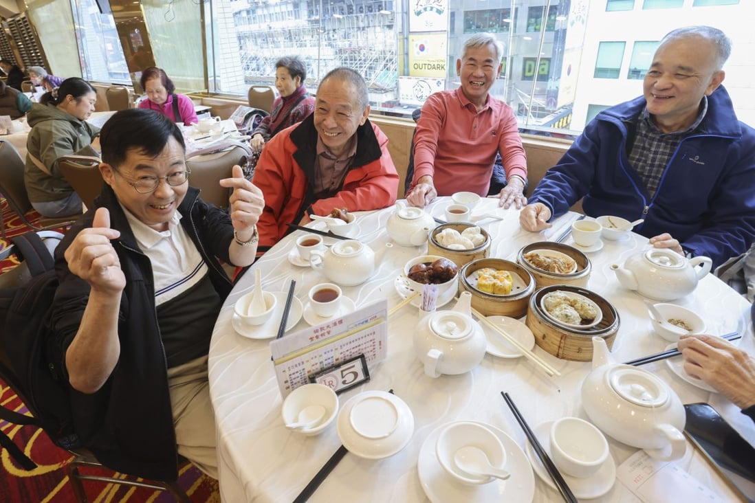 Cheng Kai-cheung (left) says he feels more comfortable asking friends out for dim sum after restrictions were cut. Photo: May Tse