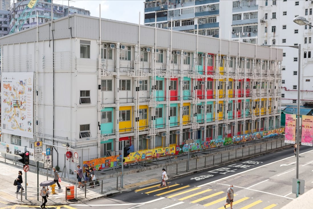 Nam Cheong 220, in Sham Shui Po, is a transitional housing project which has adopted Modular Integrated Construction. Photo: Yik Yeung-man