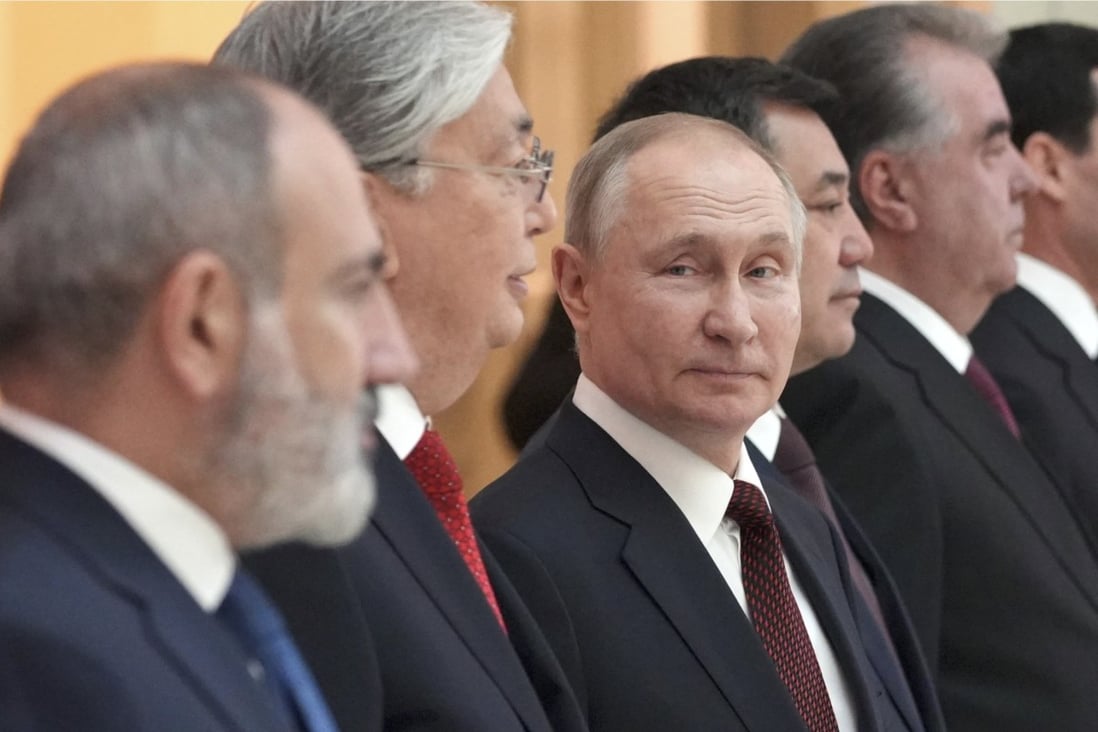 Russian President Vladimir Putin hosted leaders of other former Soviet states in St Petersburg on Monday. Photo: EPA-EFE