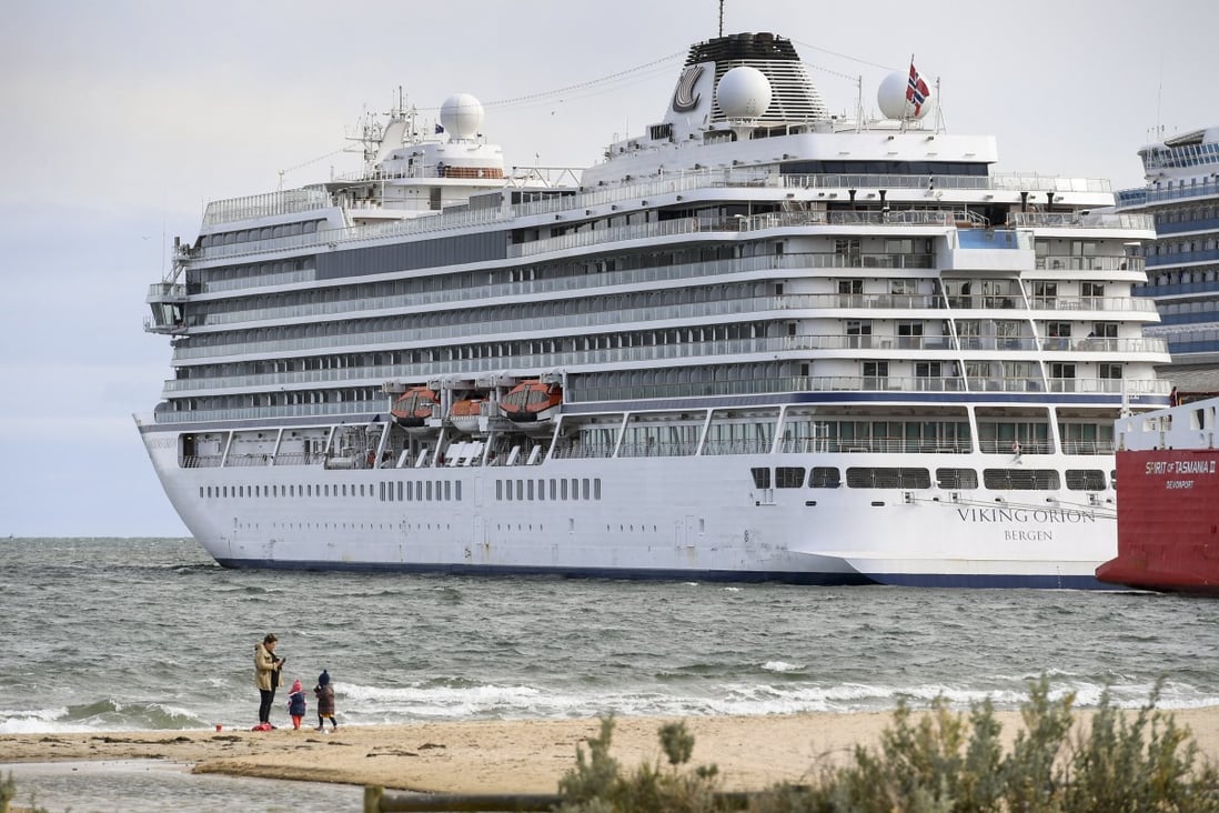 Cruise liner Viking Orion. The Australian government ordered the ship’s hull be cleaned at sea by divers. File photo: AFP