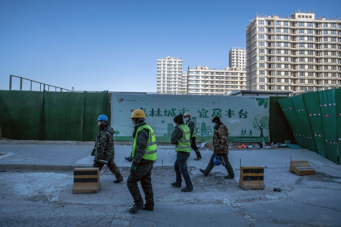 Residential buildings under construction in Beijing on December 16, 2022 at the Honor of China project, originally developed by Shimao Group Holdings before its sale to state-owned China Resources Land. Photo: Bloomberg
