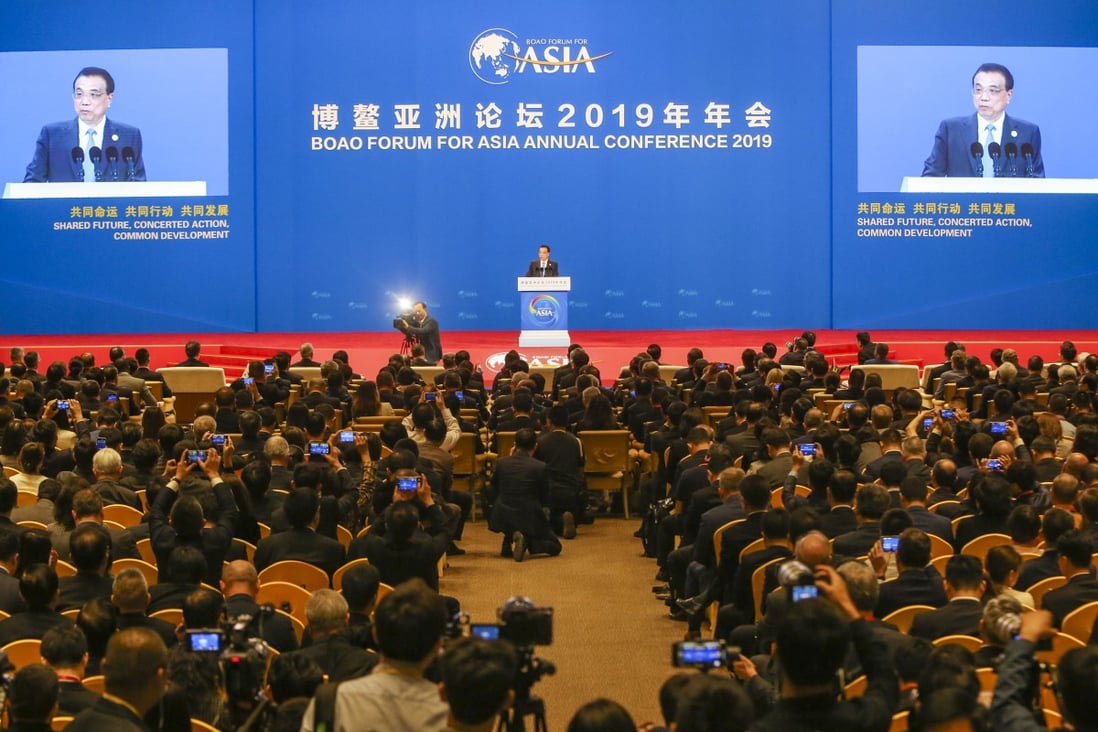 Chinese Premier Li Keqiang speaks at the Boao Forum for Asia in 2019. Photo: Winson Wong