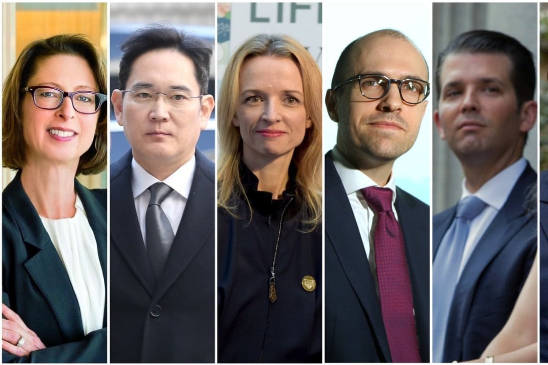 Being born into a corporate empire certainly has its perks for Abigail Johnson, Jay Y. Lee, Delphine Arnault, A.G. Sulzberger, Donald Trump Jr. and Lachlan Murdoch. Photos: @eho.capital/Instagram, EPA-EFE, AFP, SCMP, AP, TNS