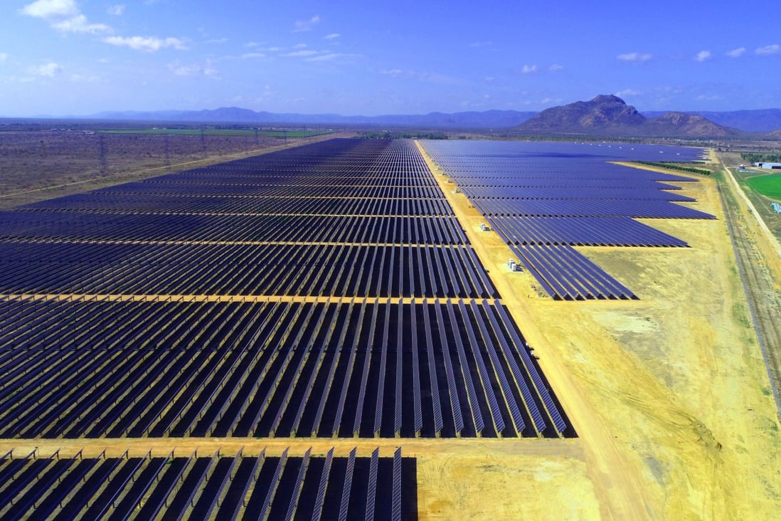 An Australian solar farm. Solar Cable had been aiming to develop a US$20.68 billion project to supply solar power to Singapore from Australia. Photo: Shutterstock