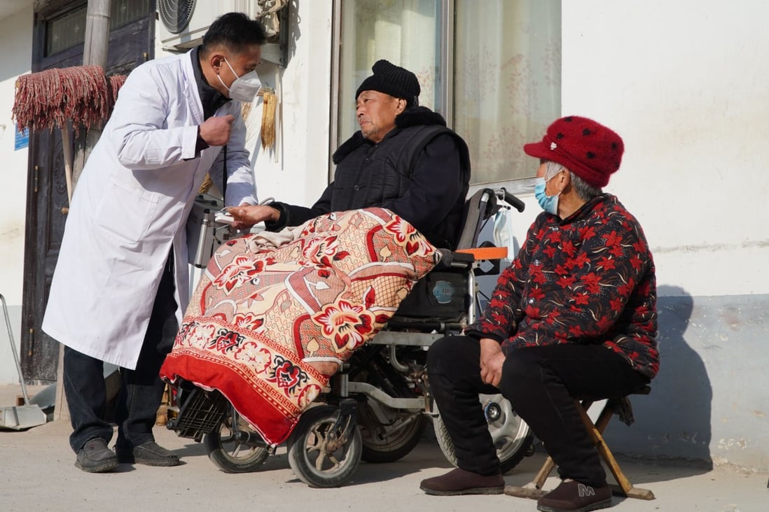 There are fewer than two practising doctors for every 1,000 people in China’s rural areas, where Covid-19 has been spreading rapidly. Photo: Xinhua