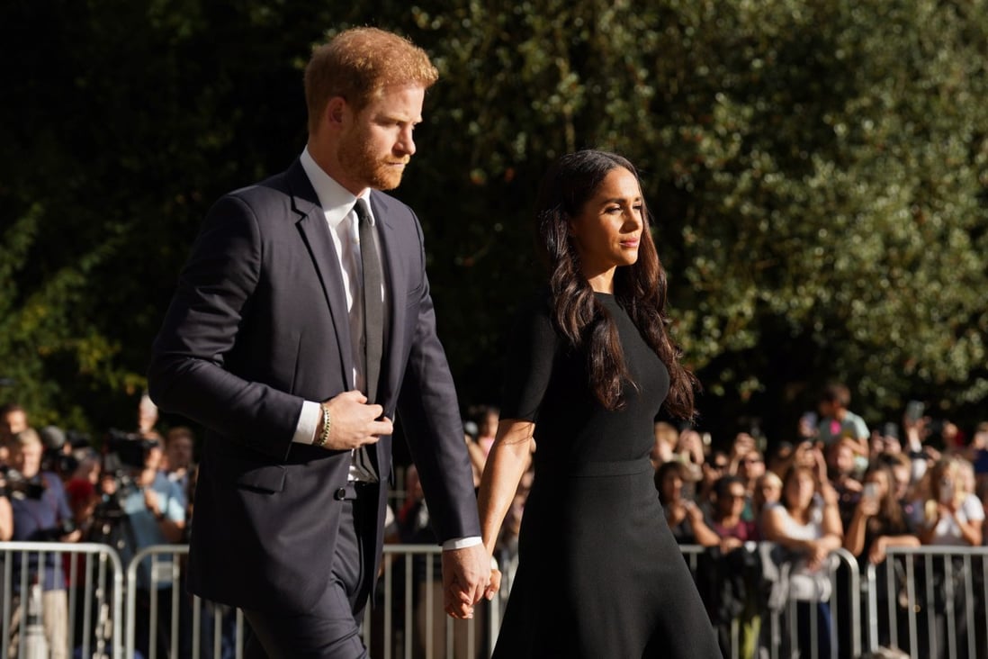 Prince Harry and his wife Meghan in Windsor, England. File photo: AP