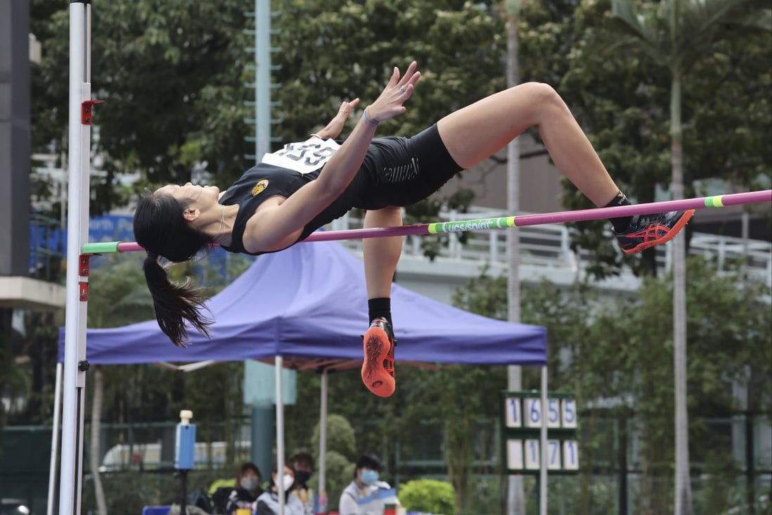 High jump athlete Phoebe Chung Wai-yan during the Hong Kong pre-season athletics trials at Wan Chai Sports Ground. Photos: Edmond So