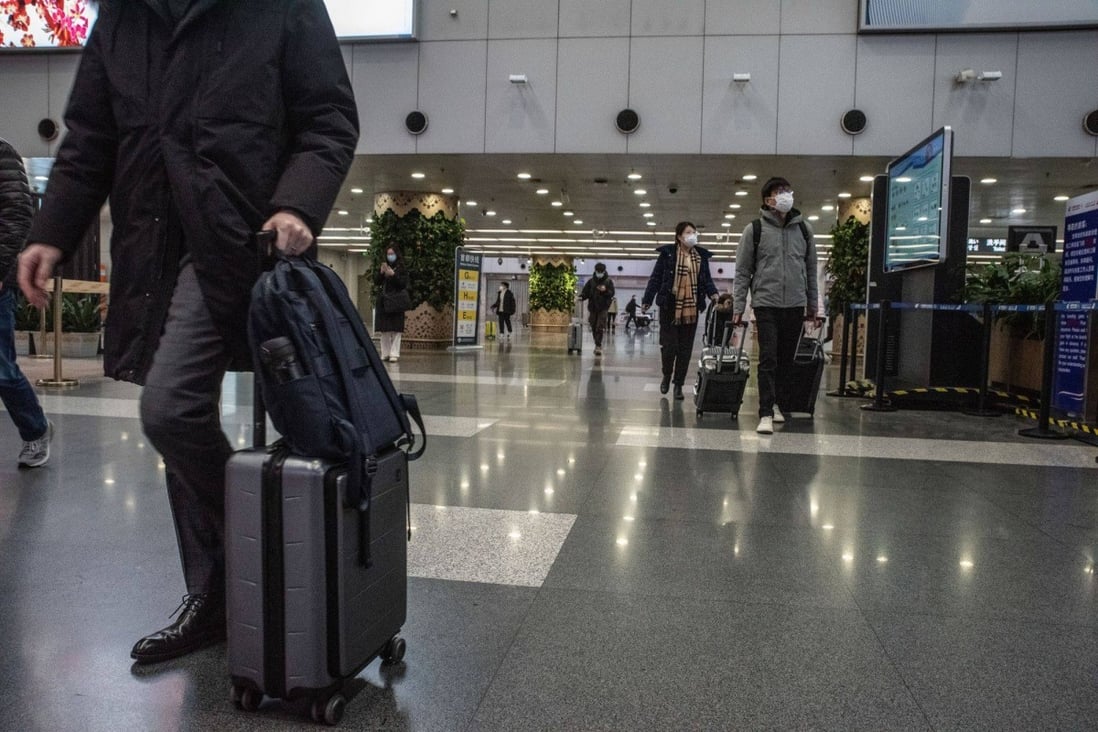 Since January 8, China-bound travellers have not needed to quarantine upon arrival but they must still take Covid-19 tests and submit online health declarations. Photo: Bloomberg