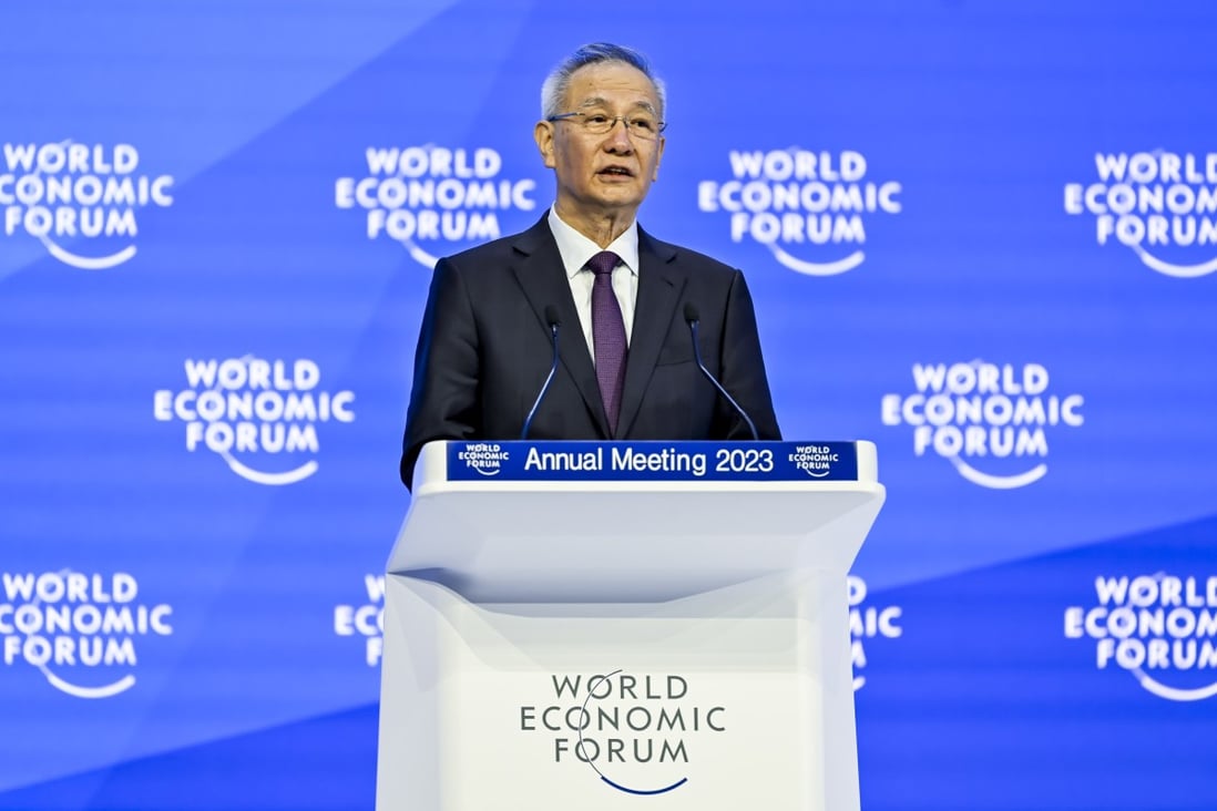 Liu He addressed the World Economic Forum in Davos on Tuesday. Photo: EPA-EFE