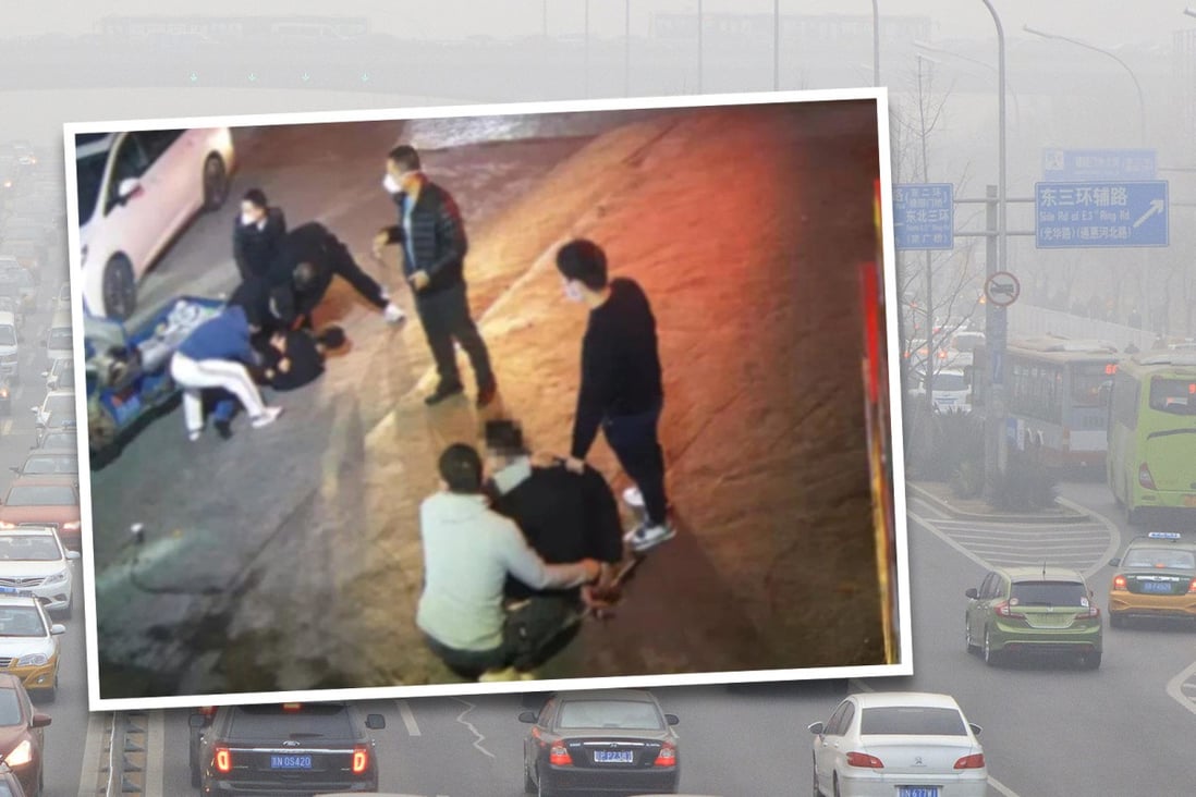 So-called “porcelain bumper gangs” which fake traffic accidents to extort money from victims are plaguing highways of Southern China in the run-up to Lunar New Year. Photo: SCMP Composite. 