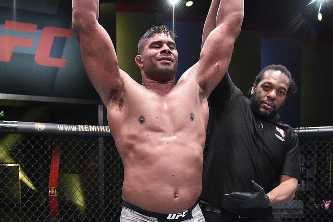Alistair Overeem reacts after his TKO victory over Augusto Sakai at UFC Fight Night on September 5, 2020 in Las Vegas. Photo: Chris Unger/Zuffa LLC