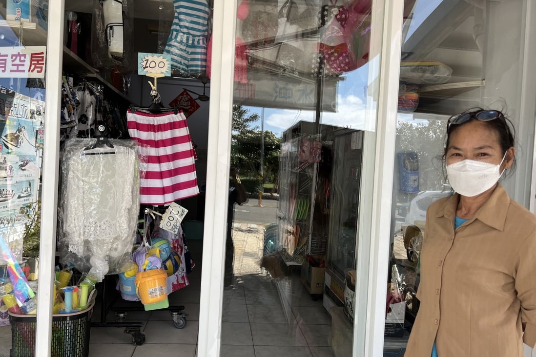 Beachwear retailer Wu Poh says her 40-year-old shop in Taiwan has not fared as well without revenue from mainland Chinese tourists. Photo: Ralph Jennings