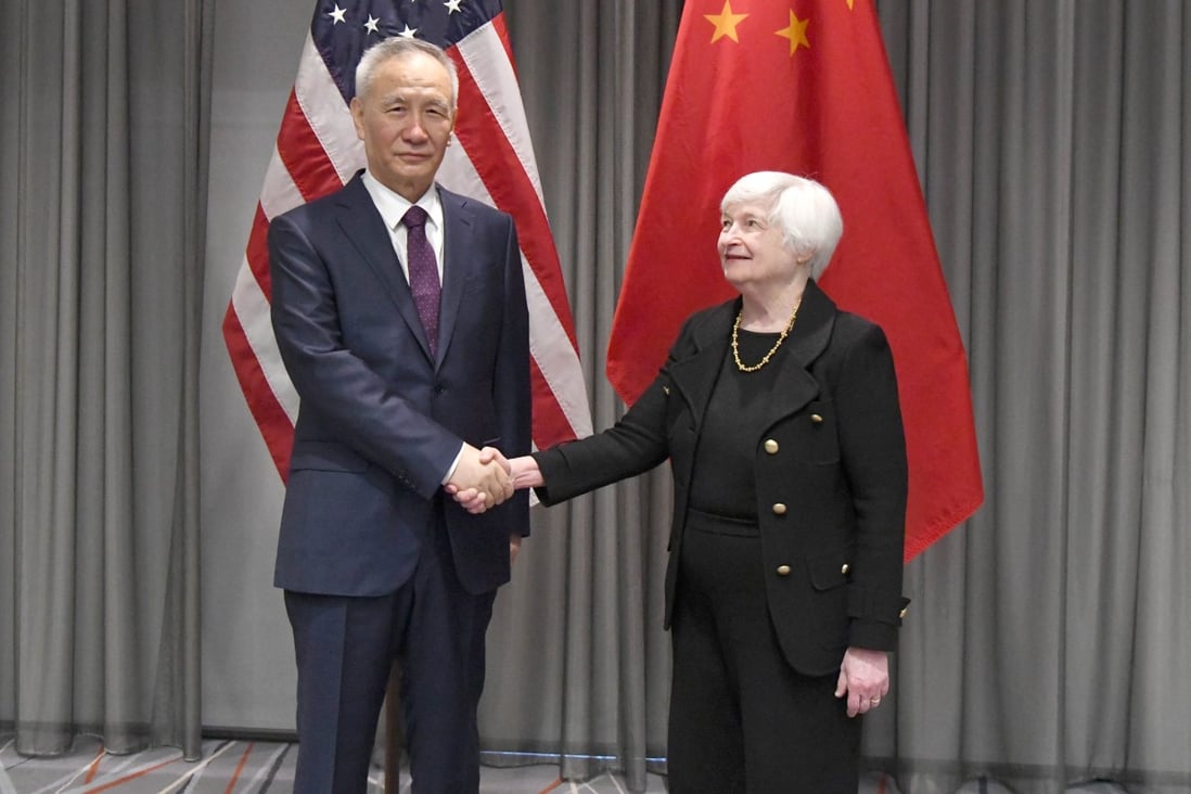US Treasury Secretary Janet Yellen met Chinese Vice-Premier Liu He for their first face-to-face talks in two years in Zurich, Switzerland. Photo: Xinhua