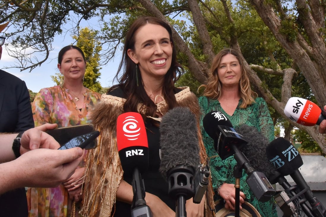Jacinda Ardern speaks to the media during her last public appearance as New Zealand’s Prime Minister on Tuesday. Photo: dpa