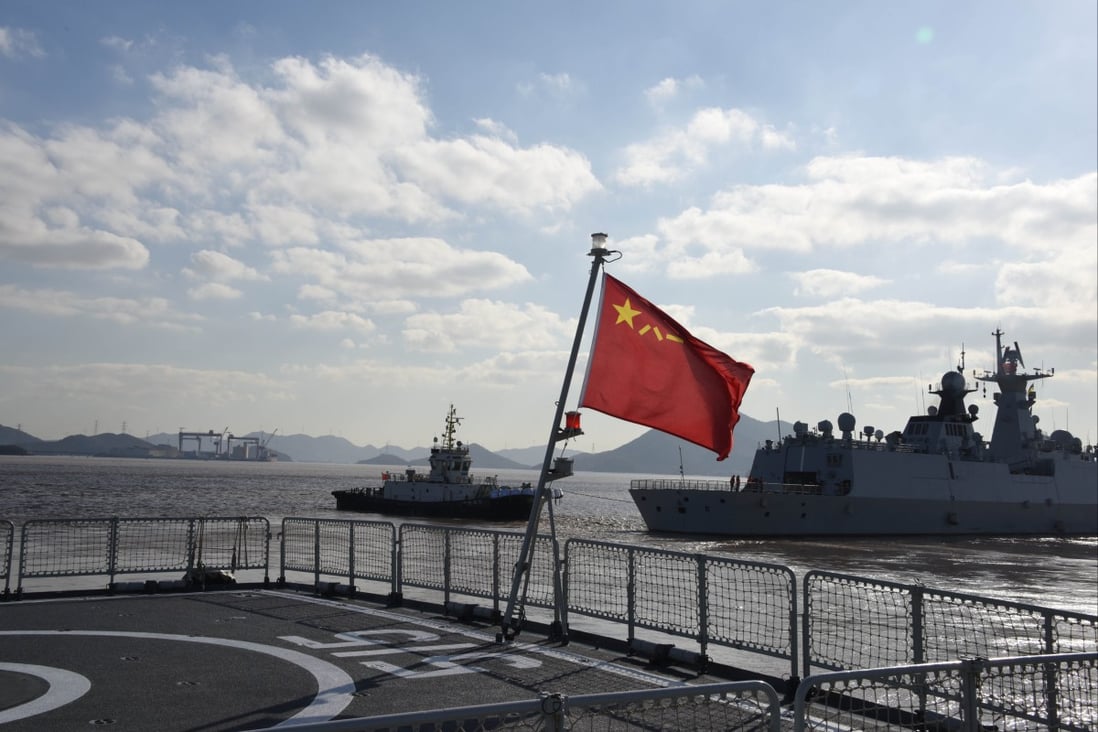 A Chinese navy fleet departs for a Sino-Russian joint naval exercise from a military port in Zhoushan in December. Photo: Xinhua