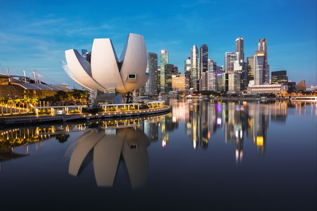 The Singapore skyline at dusk. Some Hong Kong expatriates have moved to the city state, seeking greener pastures. Photo: Shutterstock