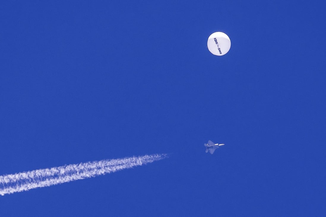 The balloon was struck by a missile from an F-22 fighter just off South Carolina. Photo; Chad Fish via AP