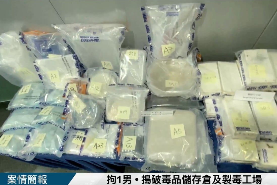 Hong Kong police arrested a 34-year-old man after discovering more than HK$23 million worth of illegal drugs during raids on two flats in New Territories. Photo: Facebook