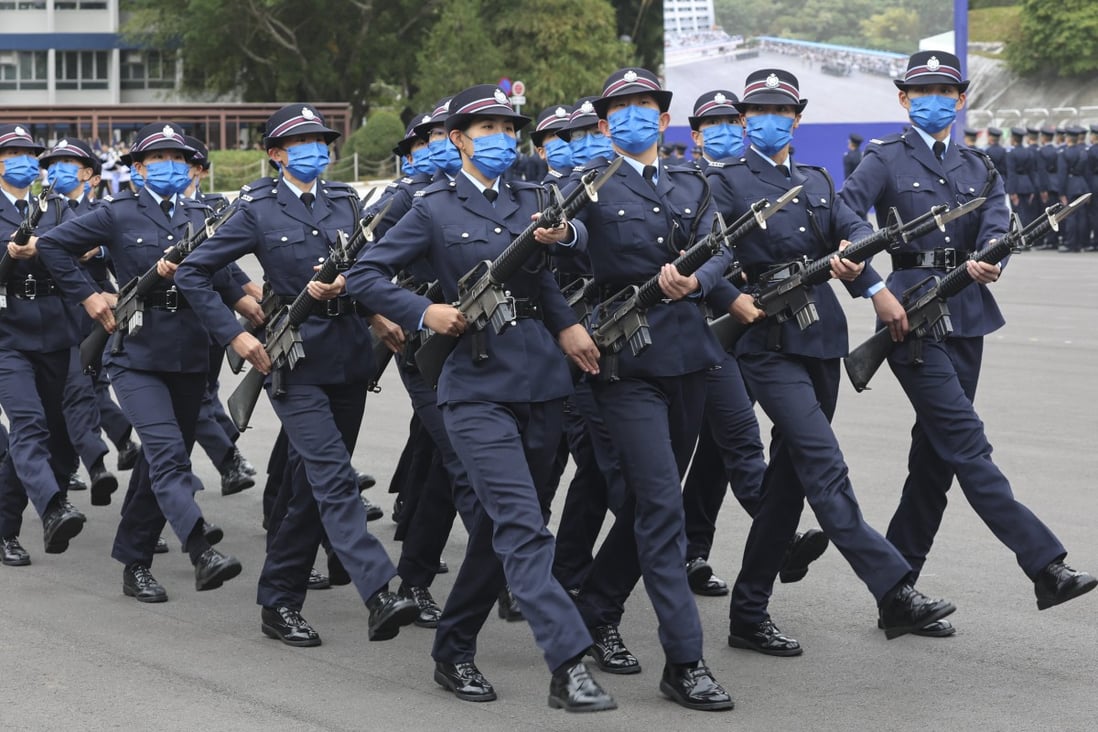 Police passing-out parade at Hong Kong Police College in Wong Chuk Hang. The force has adopted  ‘proactive recruitment strategies’ to address challenges. Photo: Edmond So