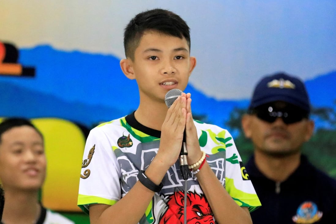 Duangpetch Promthep introduces himself during the news conference in Chiang Rai on July 18, 2018. Photo: Reuters
