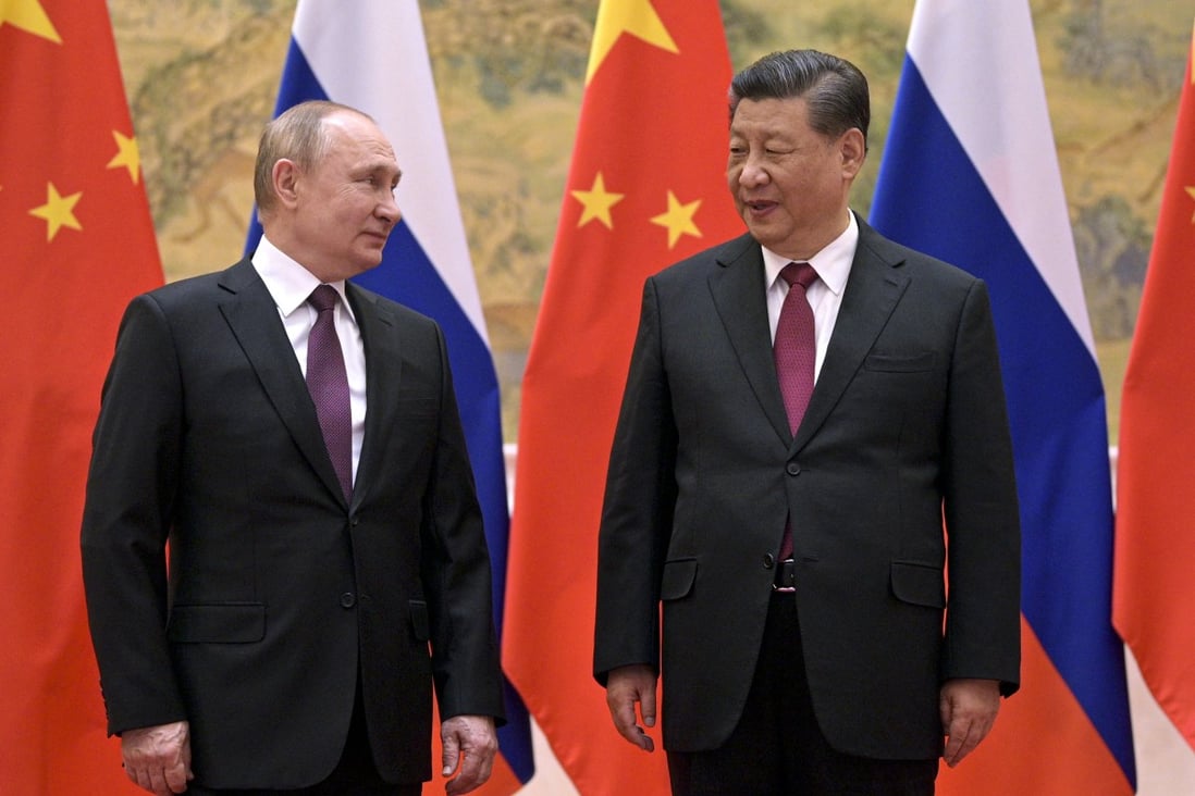 Chinese President Xi Jinping and Russian President Vladimir Putin in Beijing on February 4, 2022. Photo: AP