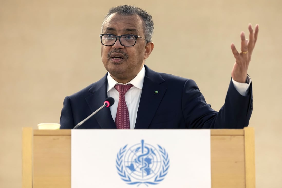 Tedros Adhanom Ghebreyesus, director general of the World Health Organization, delivers a speech during the 75th World Health Assembly in Geneva, Switzerland, on May 24, 2022. WHO member countries started formal negotiations on a new and far-reaching global treaty on pandemic prevention. Photo: AP