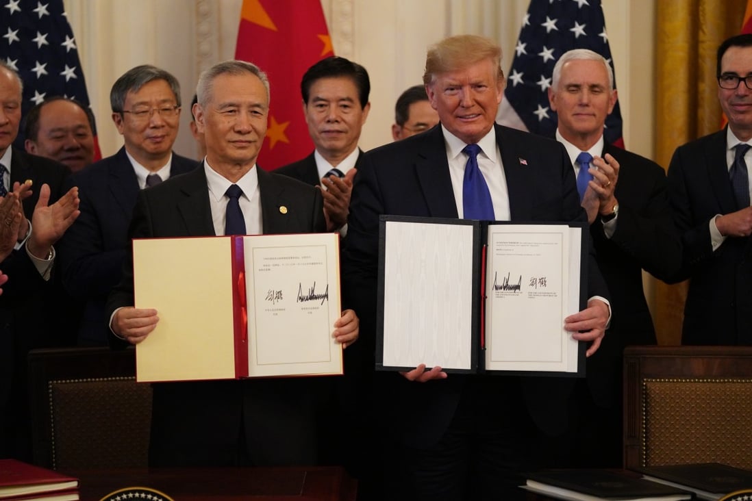 The US-based Peterson Institute of International Economics (PIIE) labelled the US-China phase-one trade deal a ‘historic failure’. Photo: XInhua