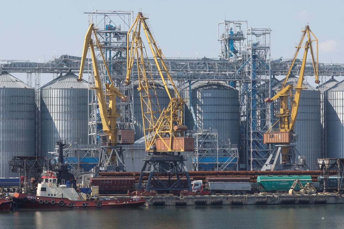 A grain terminal in the sea port in Odesa, Ukraine in August. Photo: Reuters