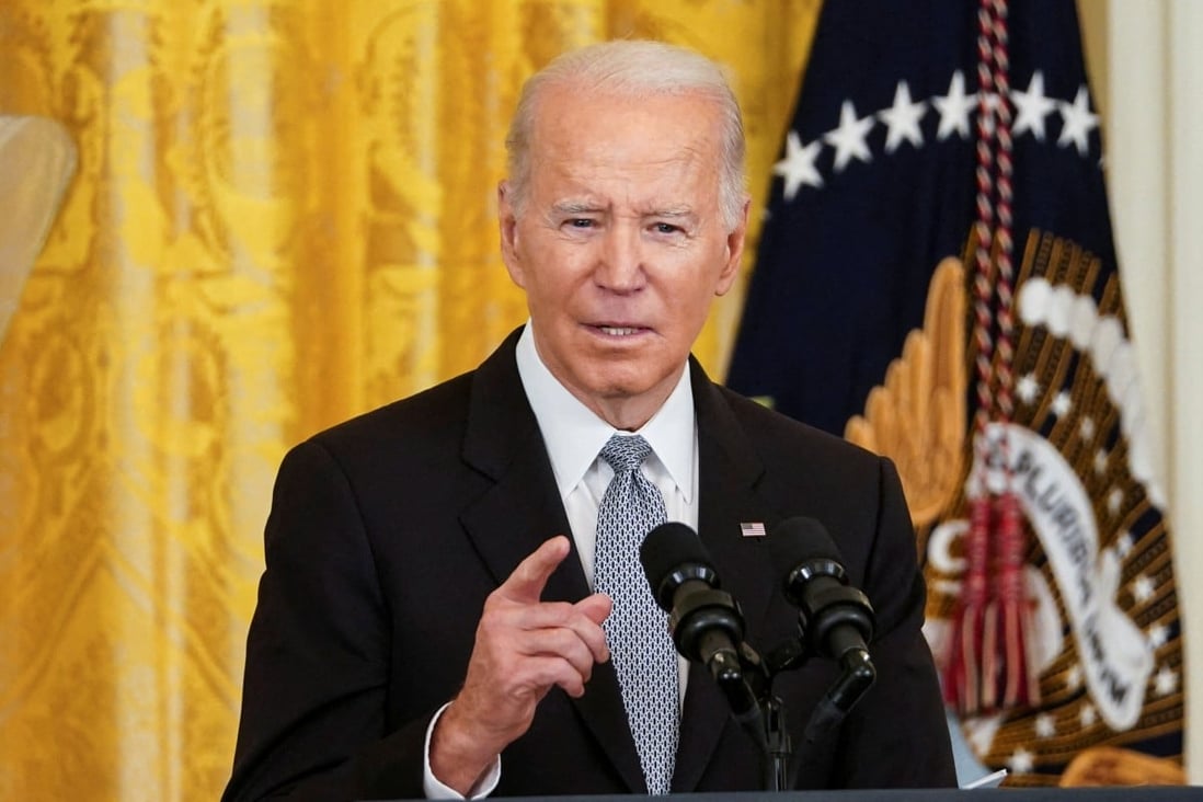 US President Joe Biden speaks at an event at the White House on Monday. Photo: Reuters