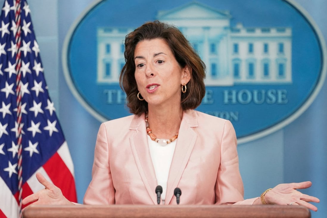 US Secretary of Commerce Gina Raimondo speaks about semiconductor subsidies during a press briefing at the White House in September 2022. Photo: Reuters