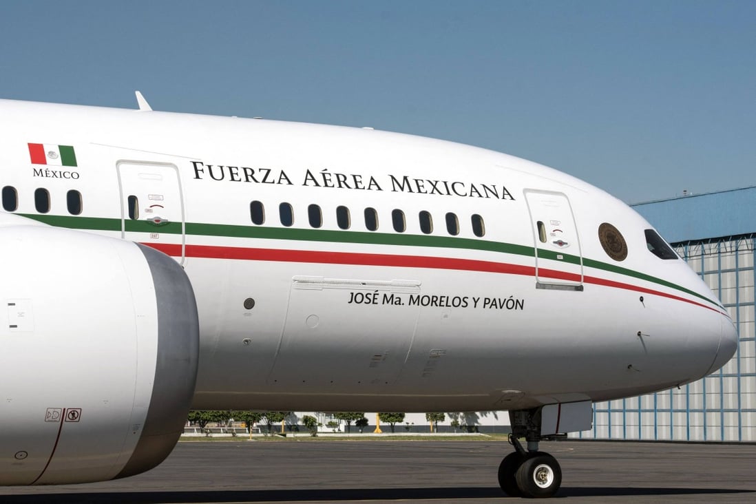 Mexico’s presidential airplane is seen at the  Benito Juarez International Airport in Mexico City in December 2018. Photo: AFP
