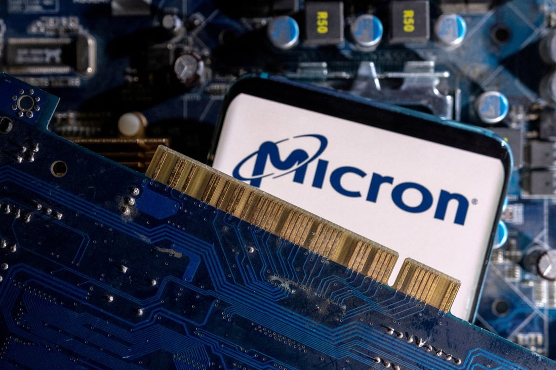 A smartphone with a displayed Micron logo. Photo: Reuters  