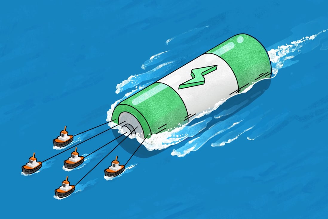 Các nhà chức trách ở Trung Quốc đang ngày càng đặt nhiều hy vọng vào các sản phẩm năng lượng mới – xe điện (EV), pin lithium-ion và pin năng lượng mặt trời – trở thành những bánh răng quan trọng trong động cơ của lĩnh vực xuất khẩu của nước này. Minh họa: Yan Jing Tian