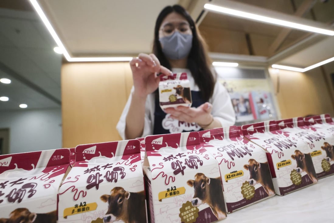 The university hopes some of the cartons will be able to hit the shelves of supermarkets in future. Photo: May Tse